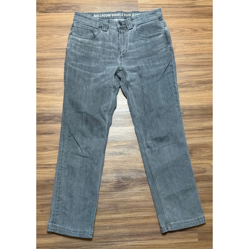 Duluth Trading Ballroom Double Flex Jeans Mens Gray Standard Fit Sz 32x30